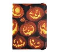 Custodia per passaporto in pelle PU con slot per carte di credito zucca incandescente viaggio RFID blocco custodia in pelle per donne uomini