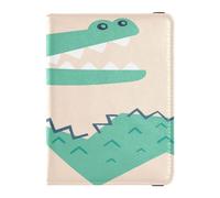 Custodia per passaporto in pelle PU Custodia ultra sottile Portafoglio per passaporto per donne uomini organizer documenti accessori da viaggio Essentials Cool Cartoon coccodrillo illustrazione