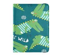 Custodia per passaporto in pelle PU, impermeabile, per donne e uomini, carino, passaporto, viaggio, coccodrilli, blu, Multi, 1 size, Casual