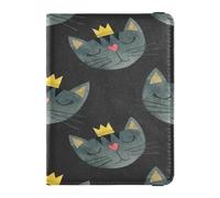 Custodia per passaporto in pelle PU, impermeabile, per donne e uomini, organizer per documenti, accessori da viaggio, volti di questo gatto, Multi, 1 size, Casual