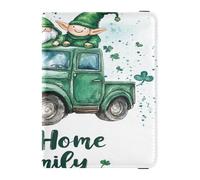 Custodia per passaporto in pelle PU, impermeabile, per donne e uomini, organizer per documenti, accessori da viaggio, gnomo di San Patrizio, amore, casa, famiglia, Lo gnomo di San Patrizio ama la