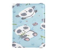 Custodia per passaporto in pelle PU, leggera, con porta carte di vaccino, per donne e uomini, organizer per documenti di famiglia, accessori essenziali da viaggio, con simpatico animale, blu, Multi, 1