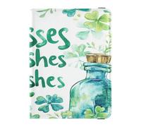 Custodia per passaporto in pelle PU, leggera, per donne e ragazze, organizer per documenti, accessori da viaggio per i desideri di San Patrizio, Auguri di baci di San Patrizio, 1 size, Casual