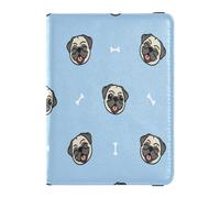 Custodia per passaporto in pelle PU leggera portafoglio porta passaporto per donne uomini famiglia organizer per documenti accessori essenziali da viaggio cane carlino, Multi, 1 size, Casual