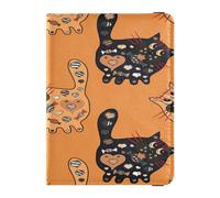 Custodia per passaporto in pelle PU Portafoglio leggero per passaporto per donne uomini famiglia organizer per documenti accessori da viaggio elemento di azione diverso gatto carino, Multi, 1 size,