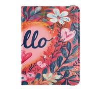 Custodia per passaporto in pelle PU, ultra sottile, con porta carte di vaccino, per donne e uomini, carino, passaporto, viaggio, San Valentino, foglie floreali, amore, cuore, ciao, San Valentino