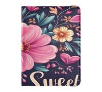 Custodia per passaporto in pelle PU ultra sottile custodia per passaporto per donne uomini organizer documenti accessori viaggio San Valentino fiori amore dolce, San Valentino fiori Love Sweet, 1