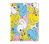 Custodia per passaporto in pelle PU ultra sottile custodia protettiva per vaccini per donne e uomini organizer per documenti accessori da viaggio colorato motivo anatra, Multi, 1 size, Casual