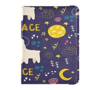 Custodia per passaporto in pelle PU, ultra sottile, per donne e ragazze, porta badge d'identità, vaccino, portafoglio da viaggio con lama nello spazio, Multi, 1 size, Casual