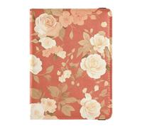 Custodia per passaporto in pelle rosa rosa rosa cipria e bianca custodia protettiva per passaporto custodia leggera per vaccino, Rose di San Valentino blush e bianche, 1 size