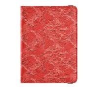 Custodia per passaporto in pelle rossa con venature in tinta unita vintage leggera