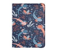Custodia per passaporto in pelle ultra sottile custodia protettiva per vaccini per donne e uomini organizer per documenti accessori da viaggio con pesci adorabili, Multi, 1 size, Casual