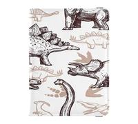 Custodia per passaporto in pelle ultra sottile per donne e uomini, carina, libro passaporto, essenziale da viaggio, motivo: dinosauri e impronte, Multi, 1 size, Casual