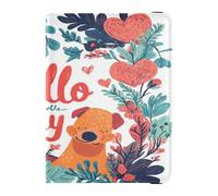 Custodia per passaporto in pelle ultra sottile, per donne e uomini, carina, per passaporto, viaggi, San Valentino, albero con cane Hello, San Valentino Albero cane Ciao, 1 size, Casual