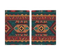 Custodia per passaporto, motivo geometrico etnico, custodia protettiva per passaporto, con slot per passaporti, portafoglio da viaggio, per donne e uomini