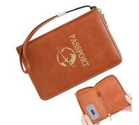 Custodia per passaporto | Organizer impermeabile con tasche multiple - Viaggio Cerniera Documenti Copertina Carte | Per Uomini Donne Contanti Biglietto Carta Imbarco Aereo Vacanze Viaggio Cru