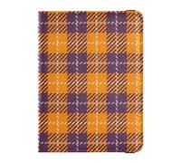 Custodia per passaporto, per donne e uomini, per passaporto, da viaggio, con blocco RFID, arancione e blu navy a quadri, Plaid Arancione Navy, Taglia unica, Casual