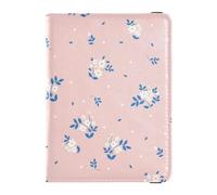 Custodia per passaporto per donne e uomini, per passaporto, da viaggio, con blocco RFID, piccoli fiori rosa, Piccoli fiori rosa, Taglia unica, Casual