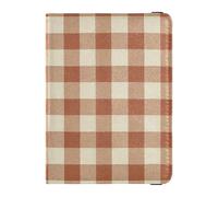 Custodia per passaporto per passaporto a quadri da viaggio per donne e uomini con slot per carte di credito, beige