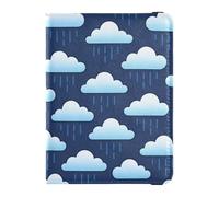 Custodia per passaporto per viaggi con nuvole di cartoni animati blu custodia per passaporto per donne uomini con slot per carte