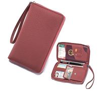 Custodia per passaporto RFID Cross Body Portafoglio da viaggio con blocco in pelle, per viaggi e carte di credito (5#)