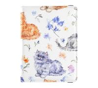 Custodia per passaporto Selkirk Rex, in pelle bianca, con motivo gatti Selkirk Rex, custodia protettiva leggera per documenti da viaggio