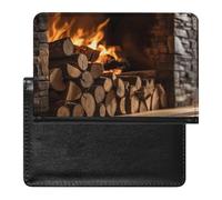 Custodia per passaporto, stampa in legno su camino, custodia per passaporto, custodia per passaporto con tasche, stile, taglia unica, minimalista