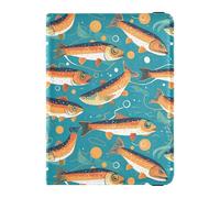Custodia per passaporto vintage con pesce salmone con bolle in pelle per passaporto nascosto sicuro per gli uomini accessori da viaggio must have