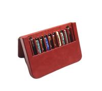 Custodia per penne stilografiche in pelle con 12 scomparti, realizzata a mano, stile vintage, stampa Crazy Horse, custodia protettiva per penne in pelle, custodia protettiva per penne, confezione