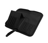 Custodia per pennelli da trucco, 15 fori, in tela, con supporto per pennelli da trucco, borsa da viaggio per pennelli da donna, , Nero , Refer to description, Unisex