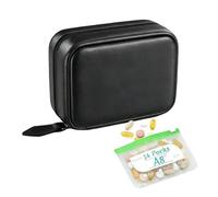 Custodia per pillole in silicone impermeabile 14 scomparti Organizzatore per farmaci con cerniera con codice colore Anti-perdite Portatile da viaggio Home Office Donne anziane Uomini | Custodia comple