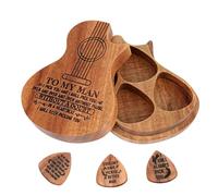 Custodia per Plettri con Testo Personalizzato, 3 Plettri per Chitarra Standard - Regalo Personalizzato per Figlio/Amico