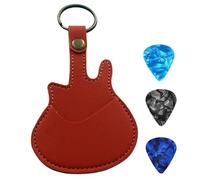 Custodia per plettri per chitarra in pelle PU, portachiavi per plettri per chitarra, custodia con 3 plettri per chitarra, idea regalo per plettri per chitarra