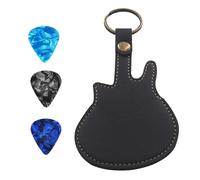 Custodia per plettri per chitarra in pelle PU, portachiavi per plettri per chitarra, custodia con 3 plettri per chitarra, idea regalo per plettri per chitarra