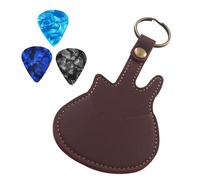 Custodia per plettri per chitarra in pelle PU, portachiavi per plettri per chitarra, custodia con 3 plettri per chitarra, idea regalo per plettri per chitarra