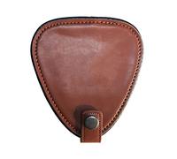 Custodia per plettri per chitarra, include 22 plettri di diversi spessori e motivi a doppio strato in morbida pelle PU, Marrone