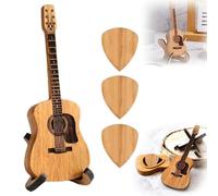 Custodia per plettri per chitarra, Scatola for plettro for chitarra acustica in legno, scatola for plettro for chitarra in legno, custodia for plettro in legno incisa for musicista con supporto con 3