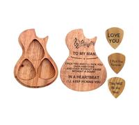 Custodia per Plettro in Legno, Confezione Da 3 Custodia per Plettro in Legno, Plettri per Chitarra Unici,E