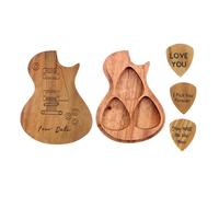 Custodia per Plettro in Legno, Confezione Da 3 Plettro per Chitarra Personalizzato, Plettri E Accessori per Chitarra,F