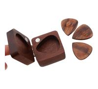 Custodia per plettro per chitarra, Custodia per plettro per chitarra, Scatola porta-espositore Custodia porta plettri per chitarra in noce, Scatola portaoggetti portatile Accessori per chitarra quadra