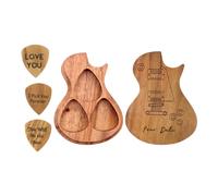 Custodia per Plettro per Chitarra in Legno, Confezione Da 3 Plettri per Chitarra Personalizzati Con Custodia, Scatola per Plettri per Chitarra,F