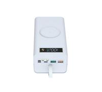 Custodia per Powerbank 21x18650 con Ricarica Rapida Wireless da 15 W PD QC per Telefoni, Custodia per Power Bank Mobile DIY Push-Pull, Bianca