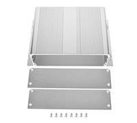 Custodia per progetti elettronici in lega di alluminio argentata, scatola di cablaggio per circuiti stampati, custodia fai-te 48x204x150mm con deflettori per controller