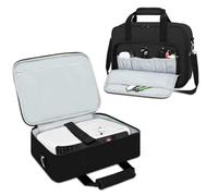 Custodia per proiettore, borsa per proiettore con accessori borse, spallacci regolabili, borsa per il trasporto portatile compatibile con Epson BenQ ViewSonic e mini proiettori (nero)