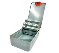 Custodia per punte da trapano, in metallo, vuoto, organizer per 25 punte da trapano da 1 a 13 mm