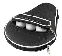 Custodia per Racchetta da Pong, Borsa Impermeabile con Tasca per Palline, Fodera Interna di Protezione, Tessuto Oxford + Spugna per Colpo Singolo + 3 Palline da Pong