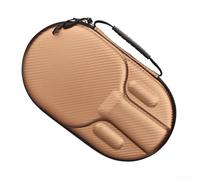 Custodia per racchette da ping pong con guscio rigido in EVA e fasce elastiche, design scanalato per evitare graffi, maniglia per il trasporto, adatta a 2 racchette e 4 palline (marrone)