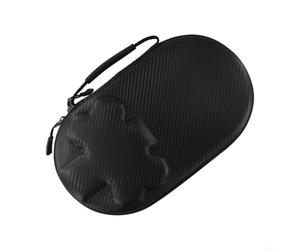 Custodia per racchette da ping pong con guscio rigido in EVA e fasce elastiche, design scanalato per evitare graffi, maniglia per il trasporto, adatta a 2 racchette e 4 palline (nero)