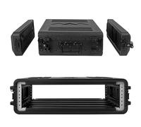 Custodia per rack, 19" 2U Rack Case Shallow Flight Cases, durevole HDPE impermeabile antipolvere 390-2U Shock Mount Rack con scomparti per microfono 19" Rackmount Casi di volo