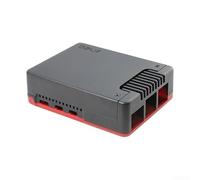 Custodia per Raspberry Pi 5 con finitura in alluminio lucido e ventola di raffreddamento integrata per un maggiore flusso d'aria e protezione del dispositivo (B)